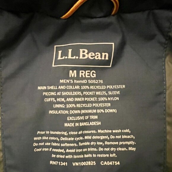 LL Bean Men’s Mountain Classic Down Parka – Size M Regular – NAVY - Picture 3 of 9